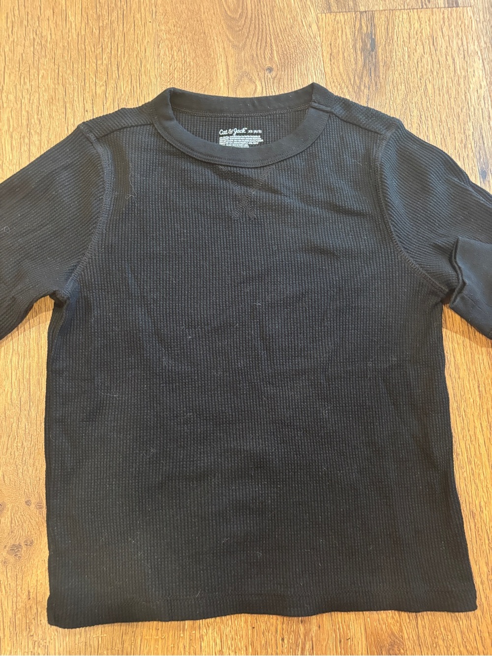 Cat & Jack Black Long Sleeve Thermal Tee for Kids